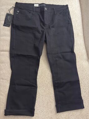 Rock & Republic Women’s Size 16 Black Mid Rise Slim Capri Jeans NWT Studded